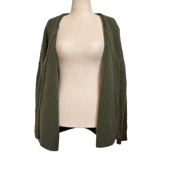 Jenni Kayne cocoon cardigan knit sweater olive XL acrylic alpaca wool chunky - Picture 3 of 9